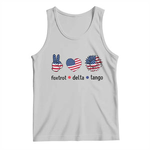 Funny Foxtrots Delta Tangos Tank Top American Flag Peace Sign Heart Sunflower TS02 Ash Print Your Wear
