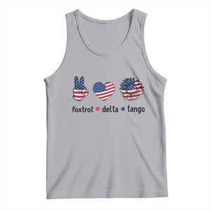 Funny Foxtrots Delta Tangos Tank Top American Flag Peace Sign Heart Sunflower TS02 Athletic Heather Print Your Wear