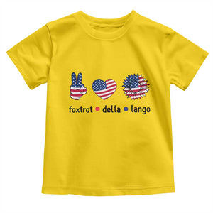 Funny Foxtrots Delta Tangos Toddler T Shirt American Flag Peace Sign Heart Sunflower TS02 Daisy Print Your Wear