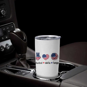 Funny Foxtrots Delta Tangos Tumbler Cup American Flag Peace Sign Heart Sunflower TS02 Print Your Wear