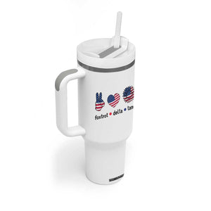 Funny Foxtrots Delta Tangos Tumbler With Handle American Flag Peace Sign Heart Sunflower TS02 Print Your Wear