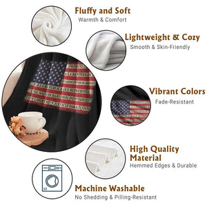 Spanish Pledge of Allegiance USA Flag Vintage Patriotic Graphic Throw Blanket American Patriot Promesa de Lealtad TS02 Print Your Wear