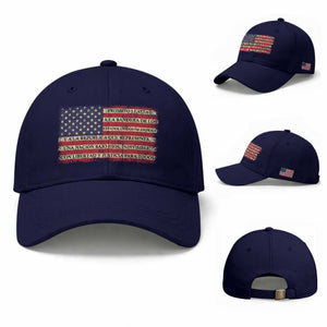 Spanish Pledge of Allegiance USA Flag Vintage Patriotic Graphic Baseball Cap American Patriot Promesa de Lealtad TS02 Baseball Cap Universal Fit Dark Blue Print Your Wear