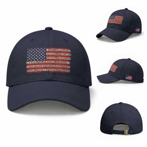Spanish Pledge of Allegiance USA Flag Vintage Patriotic Graphic Baseball Cap American Patriot Promesa de Lealtad TS02 Baseball Cap Universal Fit Navy Print Your Wear