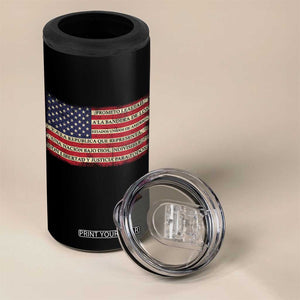Spanish Pledge of Allegiance USA Flag Vintage Patriotic Graphic 4 in 1 Can Cooler Tumbler American Patriot Promesa de Lealtad TS02 Print Your Wear