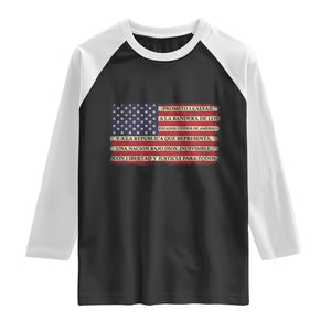 Spanish Pledge of Allegiance USA Flag Vintage Patriotic Graphic Raglan Shirt American Patriot Promesa de Lealtad TS02 Black White Print Your Wear