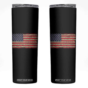 Spanish Pledge of Allegiance USA Flag Vintage Patriotic Graphic Skinny Tumbler American Patriot Promesa de Lealtad TS02 Black Print Your Wear