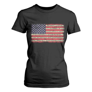 Spanish Pledge of Allegiance USA Flag Vintage Patriotic Graphic T Shirt For Women American Patriot Promesa de Lealtad TS02 Black Print Your Wear