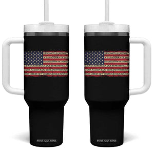 Spanish Pledge of Allegiance USA Flag Vintage Patriotic Graphic Tumbler With Handle American Patriot Promesa de Lealtad TS02 One Size: 40 oz Black Print Your Wear