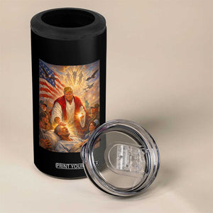 Trump The Healer Oil Painting Graphic 4 in 1 Can Cooler Tumbler Sacred Heart Divine Mercy Political Parody TS02 Print Your Wear