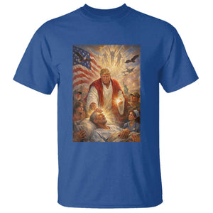Trump The Healer Oil Painting Graphic T Shirt Sacred Heart Divine Mercy Political Parody TS02 Royal Blue Print Your Wear