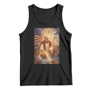 Trump The Healer Oil Painting Graphic Tank Top Sacred Heart Divine Mercy Political Parody TS02 Black Print Your Wear