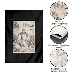 Trump The Healer Graphic Garden Flag Vintage Etching Style Religious Political Satire TS02 Print Your Wear