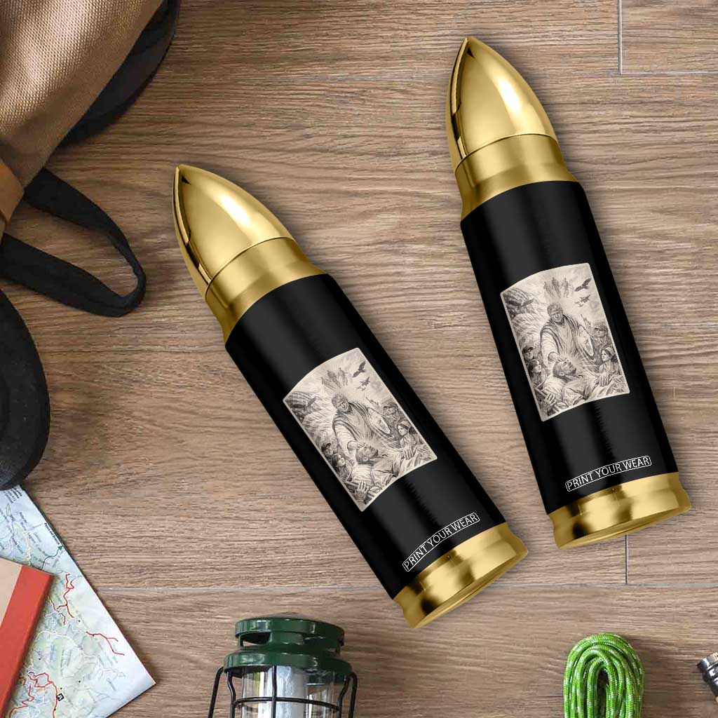 Trump The Healer Graphic Bullet Tumbler Vintage Etching Style Religious Political Satire TS02 Print Your Wear