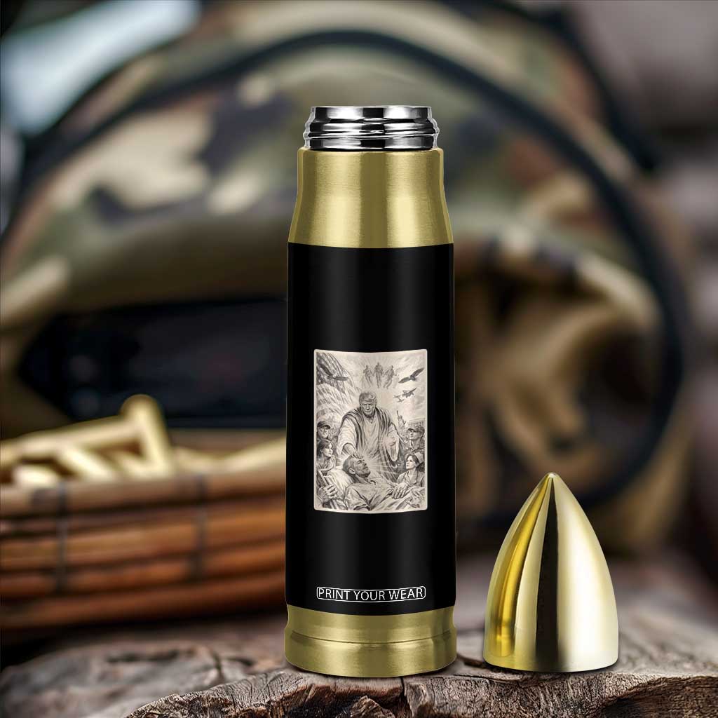 Trump The Healer Graphic Bullet Tumbler Vintage Etching Style Religious Political Satire TS02 Print Your Wear