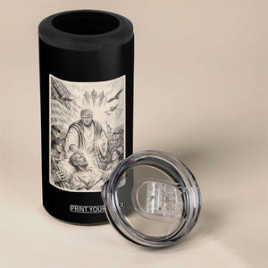 Trump The Healer Graphic 4 in 1 Can Cooler Tumbler Vintage Etching Style Religious Political Satire TS02 Print Your Wear