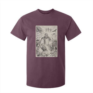 Trump The Healer Graphic T Shirt For Kid Vintage Etching Style Religious Political Satire TS02 Maroon Print Your Wear