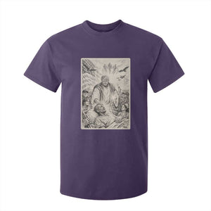 Trump The Healer Graphic T Shirt For Kid Vintage Etching Style Religious Political Satire TS02 Purple Print Your Wear
