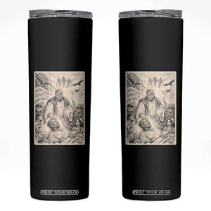 Trump The Healer Graphic Skinny Tumbler Vintage Etching Style Religious Political Satire TS02 Black Print Your Wear
