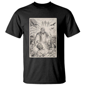 Trump The Healer Graphic T Shirt Vintage Etching Style Religious Political Satire TS02 Black Print Your Wear