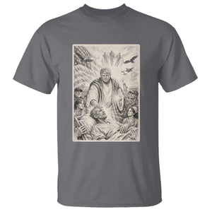 Trump The Healer Graphic T Shirt Vintage Etching Style Religious Political Satire TS02 Charcoal Print Your Wear