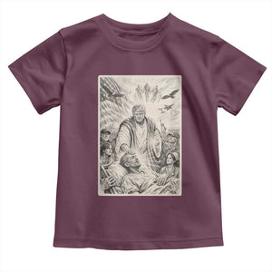 Trump The Healer Graphic Toddler T Shirt Vintage Etching Style Religious Political Satire TS02 Maroon Print Your Wear