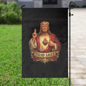 Trump Saves Sacred Heart Religious Parody Garden Flag Jesus-Like Devine Leader Political Satire TS02 Print Your Wear
