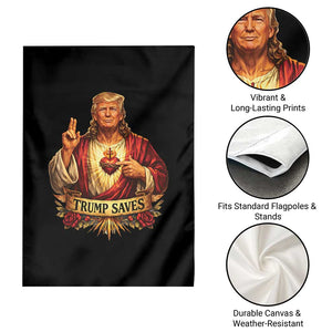 Trump Saves Sacred Heart Religious Parody Garden Flag Jesus-Like Devine Leader Political Satire TS02 Print Your Wear