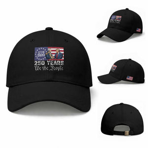 250 Years George Washington and Trump Handshake Patriotic Baseball Cap We The People 1776-2026 Founding Fathers Legacy TS02 Baseball Cap Universal Fit Black Print Your Wear