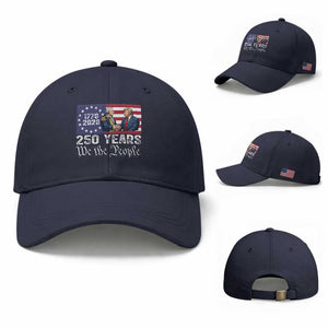 250 Years George Washington and Trump Handshake Patriotic Baseball Cap We The People 1776-2026 Founding Fathers Legacy TS02 Baseball Cap Universal Fit Navy Print Your Wear