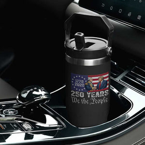 250 Years George Washington and Trump Handshake Patriotic Flip Straw Tumbler We The People 1776-2026 Founding Fathers Legacy TS02 Print Your Wear
