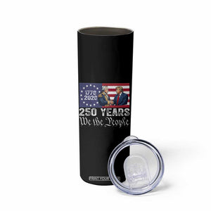 250 Years George Washington and Trump Handshake Patriotic Skinny Tumbler We The People 1776-2026 Founding Fathers Legacy TS02 Print Your Wear