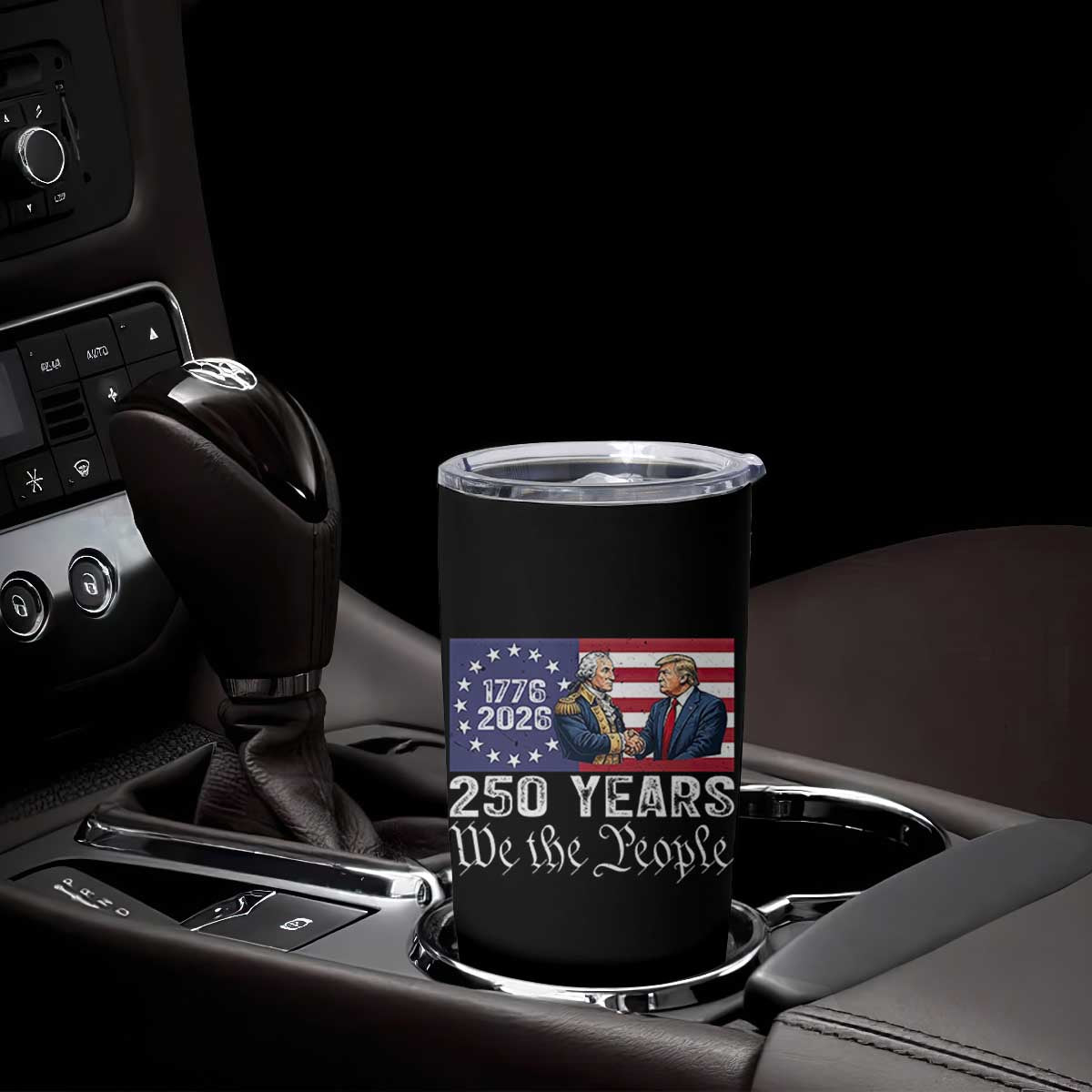 250 Years George Washington and Trump Handshake Patriotic Tumbler Cup We The People 1776-2026 Founding Fathers Legacy TS02 Print Your Wear