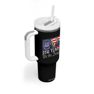 250 Years George Washington and Trump Handshake Patriotic Tumbler With Handle We The People 1776-2026 Founding Fathers Legacy TS02 Print Your Wear