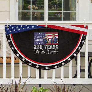 250 Years George Washington and Trump Handshake American Patriotic Fan Flag We The People 1776-2026 Founding Fathers Legacy