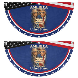 USA 250th Anniversary George Washington and Trump Birthday Cake Patriotic Fan Flag 250 Years 1776 2026 Celebration