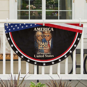 USA 250th Anniversary George Washington and Trump Birthday Cake Patriotic Fan Flag 250 Years 1776 2026 Celebration