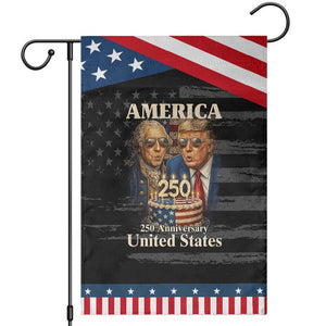USA 250th Anniversary – George Washington & Trump Birthday Cake Patriotic Garden Flag – 4th of July Decor TS02 Distressed Black Blue Print Your Wear