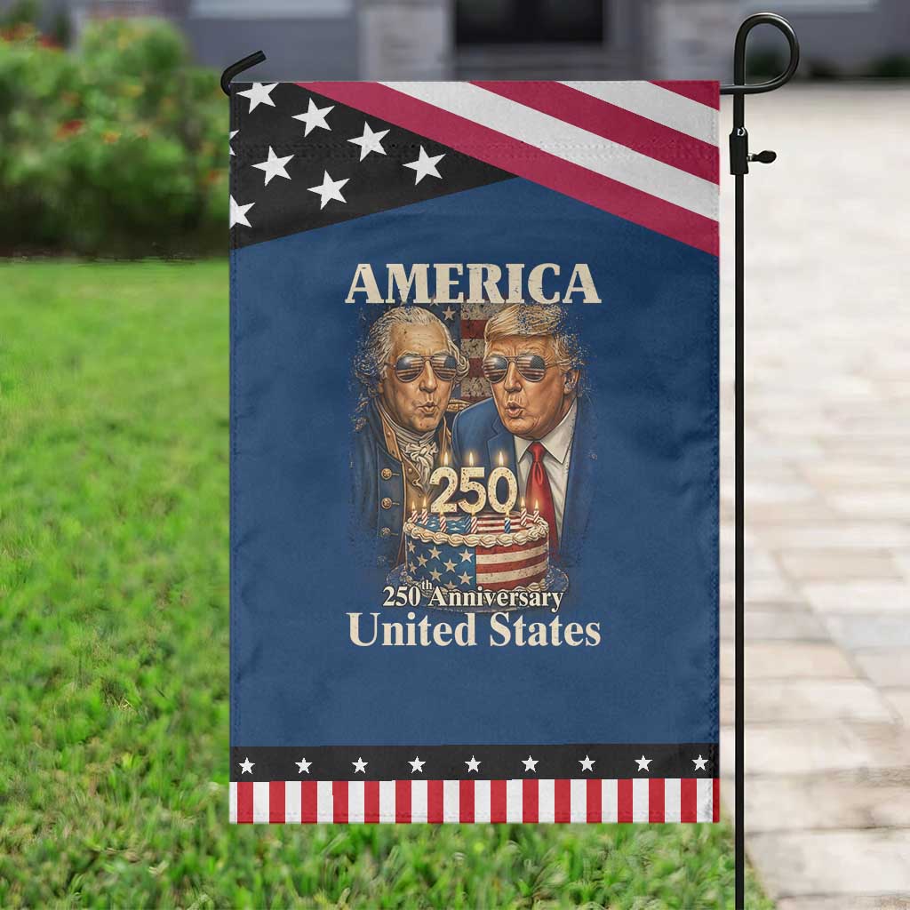 USA 250th Anniversary – George Washington & Trump Birthday Cake Patriotic Garden Flag – 4th of July Decor TS02 Classic Blue Black Print Your Wear