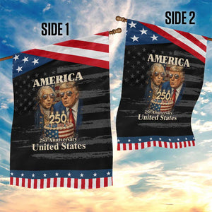 USA 250th Anniversary – George Washington & Trump Birthday Cake Patriotic Garden Flag – 4th of July Decor TS02 Print Your Wear