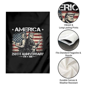 250th Anniversary Abraham Lincoln and Trump Rocking Garden Flag Rock n Roll Electric Guitar Duel Patriotic 1776-2026 TS02 Print Your Wear