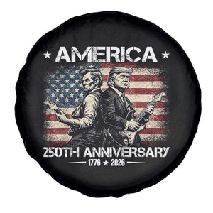 250th Anniversary Abraham Lincoln and Trump Rocking Spare Tire Cover Rock n Roll Electric Guitar Duel Patriotic 1776-2026 TS02 Print Your Wear