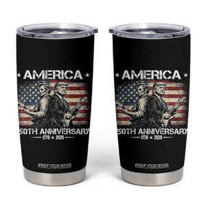 250th Anniversary Abraham Lincoln and Trump Rocking Tumbler Cup Rock n Roll Electric Guitar Duel Patriotic 1776-2026 TS02 Black Print Your Wear