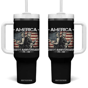 250th Anniversary Abraham Lincoln and Trump Rocking Tumbler With Handle Rock n Roll Electric Guitar Duel Patriotic 1776-2026 TS02 One Size: 40 oz Black Print Your Wear