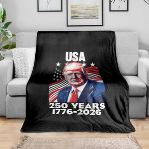 USA 250 Years 1776-2026 Trump Patriotic Portrait Throw Blanket American Flag Semiquincentennial Celebration TS02 Print Your Wear