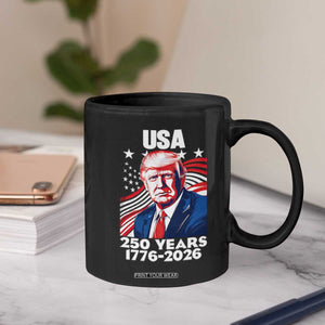 USA 250 Years 1776-2026 Trump Patriotic Portrait Coffee Mug American Flag Semiquincentennial Celebration TS02 Print Your Wear