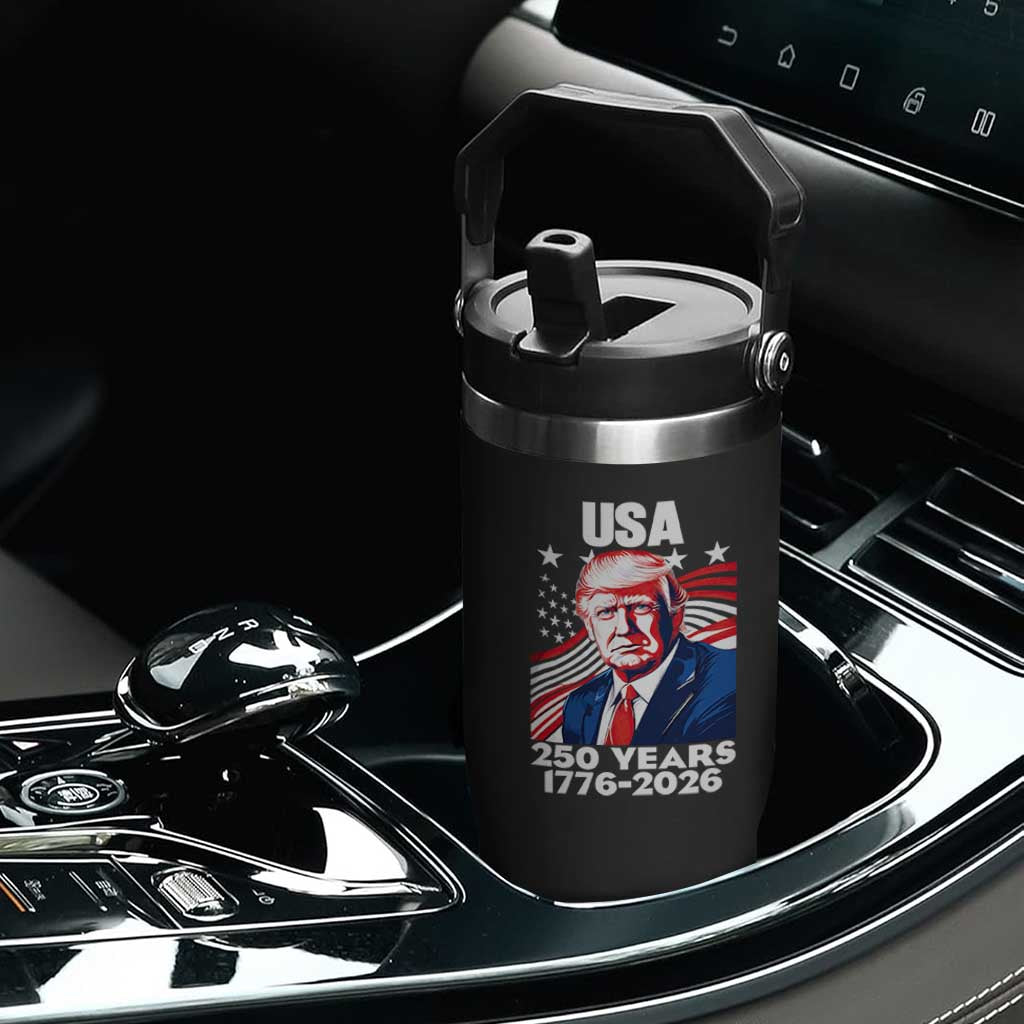 USA 250 Years 1776-2026 Trump Patriotic Portrait Flip Straw Tumbler American Flag Semiquincentennial Celebration TS02 Print Your Wear