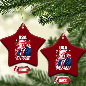 USA 250 Years 1776-2026 Trump Patriotic Portrait Ceramic Ornament American Flag Semiquincentennial Celebration TS02 Print Your Wear