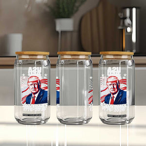 USA 250 Years 1776-2026 Trump Patriotic Portrait Glass Can American Flag Semiquincentennial Celebration TS02 Print Your Wear