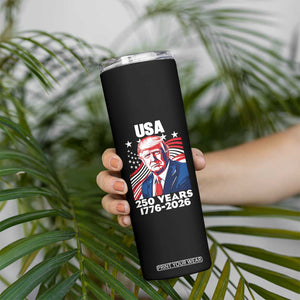 USA 250 Years 1776-2026 Trump Patriotic Portrait Skinny Tumbler American Flag Semiquincentennial Celebration TS02 Print Your Wear